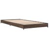 Cama Individual | Cama Para Adultos | Estructura Cama Madera Ingeniería Metal Roble Marrón 75x190 Cm Cfw89802