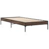 Cama Individual | Cama Para Adultos | Estructura Cama Madera Ingeniería Metal Roble Marrón 75x190 Cm Cfw58015