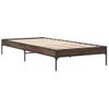 Cama Individual | Cama Para Adultos | Estructura Cama Madera Ingeniería Metal Roble Marrón 75x190 Cm Cfw58015