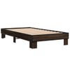 Cama Individual | Cama Para Adultos | Estructura Cama Madera Ingeniería Metal Roble Marrón 75x190 Cm Cfw78775