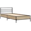 Cama Individual | Cama Para Adultos | Estructura Cama Madera Ingeniería Metal Roble Sonoma 100x200 Cm Cfw92382