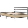 Cama Individual | Cama Para Adultos | Estructura Cama Madera Ingeniería Metal Roble Sonoma 100x200 Cm Cfw92382