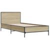 Cama Individual | Cama Para Adultos | Estructura Cama Madera Ingeniería Metal Roble Sonoma 100x200 Cm Cfw43678