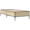 Cama Individual | Cama Para Adultos | Estructura Cama Madera Ingeniería Metal Roble Sonoma 100x200 Cm Cfw41993