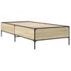 Cama Individual | Cama Para Adultos | Estructura Cama Madera Ingeniería Metal Roble Sonoma 100x200 Cm Cfw41993