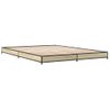 Cama Matrimonial | Cama Para Adultos | Estructura Cama Madera Ingeniería Metal Roble Sonoma 140x190 Cm Cfw64533