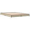 Cama Matrimonial | Cama Para Adultos | Estructura Cama Madera Ingeniería Metal Roble Sonoma 140x190 Cm Cfw64533