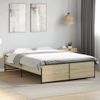 Cama Matrimonial | Cama Para Adultos | Estructura Cama Madera Ingeniería Metal Roble Sonoma 140x190 Cm Cfw52233