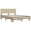 Cama Matrimonial | Cama Para Adultos | Estructura Cama Madera Ingeniería Metal Roble Sonoma 140x190 Cm Cfw62873