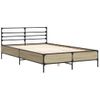 Cama Matrimonial | Cama Para Adultos | Estructura Cama Madera Ingeniería Metal Roble Sonoma 140x190 Cm Cfw94103