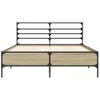 Cama Matrimonial | Cama Para Adultos | Estructura Cama Madera Ingeniería Metal Roble Sonoma 140x190 Cm Cfw94103