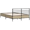 Cama Matrimonial | Cama Para Adultos | Estructura Cama Madera Ingeniería Metal Roble Sonoma 140x190 Cm Cfw94103