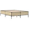 Cama Matrimonial | Cama Para Adultos | Estructura Cama Madera Ingeniería Metal Roble Sonoma 150x200 Cm Cfw37026