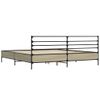 Cama Matrimonial | Cama Para Adultos | Estructura Cama Madera Ingeniería Metal Roble Sonoma 200x200 Cm Cfw63854