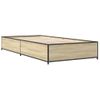 Cama Individual | Cama Para Adultos | Estructura Cama Madera Ingeniería Metal Roble Sonoma 75x190 Cm Cfw24581