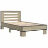 Cama Individual | Cama Para Adultos | Estructura Cama Madera Ingeniería Metal Roble Sonoma 75x190 Cm Cfw15531