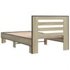 Cama Individual | Cama Para Adultos | Estructura Cama Madera Ingeniería Metal Roble Sonoma 75x190 Cm Cfw15531