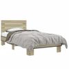 Cama Individual | Cama Para Adultos | Estructura Cama Madera Ingeniería Metal Roble Sonoma 75x190 Cm Cfw35078