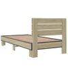 Cama Individual | Cama Para Adultos | Estructura Cama Madera Ingeniería Metal Roble Sonoma 75x190 Cm Cfw35078