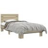 Cama Individual | Cama Para Adultos | Estructura Cama Madera Ingeniería Metal Roble Sonoma 90x190 Cm Cfw43493