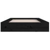 Cama Individual | Cama Para Adultos | Estructura Cama Madera Maciza Individual Negro 75x190 Cm Cfw771834