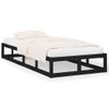 Cama Individual | Cama Para Adultos | Estructura Cama Madera Maciza Individual Negro 75x190 Cm Cfw826789