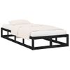 Cama Individual | Cama Para Adultos | Estructura Cama Madera Maciza Individual Negro 75x190 Cm Cfw826789