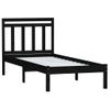 Cama Individual | Cama Para Adultos | Estructura De Cama Individual Madera Maciza Negro 75x190 Cm Cfw583614