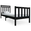 Cama Individual | Cama Para Adultos | Estructura De Cama Individual Madera Maciza Negro 75x190 Cm Cfw640968