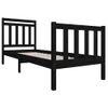 Cama Individual | Cama Para Adultos | Estructura De Cama Individual Madera Maciza Negro 75x190 Cm Cfw640968