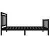 Cama Individual | Cama Para Adultos | Estructura De Cama Individual Madera Maciza Negro 75x190 Cm Cfw640968