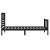 Cama Individual | Cama Para Adultos | Estructura De Cama Madera Maciza Negra 75x190 Cm Cfw717025