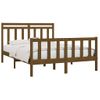 Cama Matrimonial | Cama Para Adultos | Estructura De Cama Madera Maciza Pino Marrón Miel 150x200 Cm Cfw692251