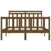 Cama Matrimonial | Cama Para Adultos | Estructura De Cama Madera Maciza Pino Marrón Miel 150x200 Cm Cfw692251