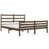 Cama Matrimonial | Cama Para Adultos | Estructura De Cama Madera Maciza De Pino Marrón Miel 150x200 Cm Cfw476983