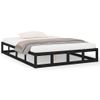 Cama Matrimonial | Cama Para Adultos | Estructura Cama Madera Maciza Negra 140x190 Cm Cfw916780