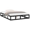 Cama Matrimonial | Cama Para Adultos | Estructura Cama Madera Maciza Negra 140x190 Cm Cfw916780