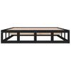 Cama Matrimonial | Cama Para Adultos | Estructura Cama Madera Maciza Negra 140x190 Cm Cfw916780