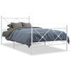 Cama Individual | Cama Para Adultos | Estructura Cama Metal Cabecero Y Estribo Blanca 100x190 Cm Cfw21763