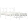 Cama Matrimonial | Cama Para Adultos | Estructura Cama Metal Cabecero Y Estribo Blanco 140x190 Cm Cfw793874