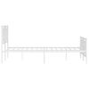 Cama Matrimonial | Cama Para Adultos | Estructura Cama Metal Cabecero Y Estribo Blanco 140x190 Cm Cfw793874