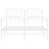 Cama Matrimonial | Cama Para Adultos | Estructura Cama Metal Cabecero Y Pie De Cama Blanco 140x190 Cm Cfw794122