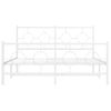 Cama Matrimonial | Cama Para Adultos | Estructura Cama Metal Cabecero Y Estribo Blanco 140x190 Cm Cfw16163