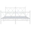 Cama Matrimonial | Cama Para Adultos | Estructura Cama Metal Cabecero Y Estribo Blanco 140x190 Cm Cfw95515