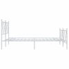 Cama Matrimonial | Cama Para Adultos | Estructura Cama Metal Cabecero Y Estribo Blanco 140x190 Cm Cfw95515