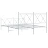 Cama Matrimonial | Cama Para Adultos | Estructura Cama Metal Cabecero Y Estribo Blanco 140x190 Cm Cfw95515