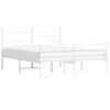 Cama Matrimonial | Cama Para Adultos | Estructura Cama Metal Cabecero Y Pie De Cama Blanco 140x190 Cm Cfw994852