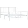 Cama Matrimonial | Cama Para Adultos | Estructura Cama Metal Cabecero Y Pie De Cama Blanco 140x190 Cm Cfw322032