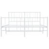 Cama Matrimonial | Cama Para Adultos | Estructura Cama Metal Cabecero Y Pie De Cama Blanco 140x190 Cm Cfw322032