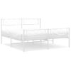 Cama Matrimonial | Cama Para Adultos | Estructura Cama Metal Cabecero Y Pie De Cama Blanco 140x190 Cm Cfw526972